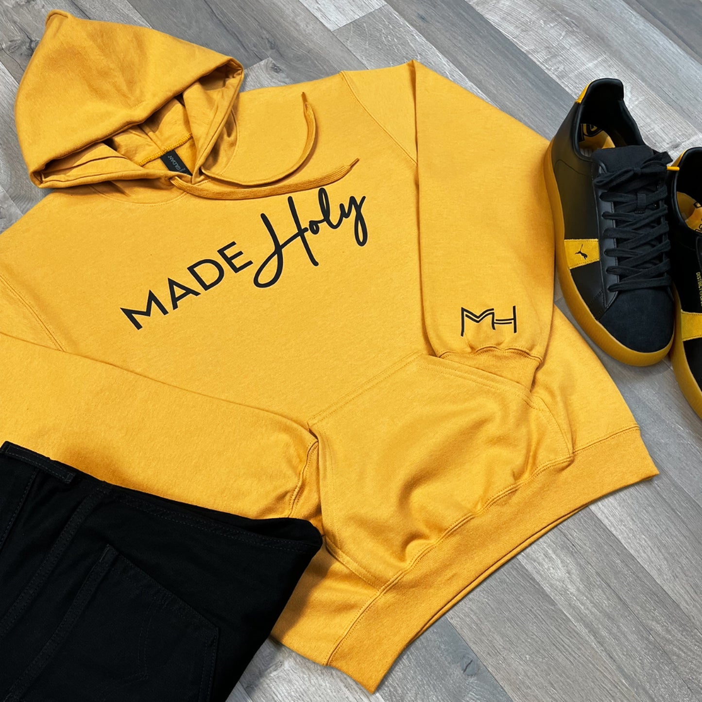 Made Holy Signature Logo Hoodie - Mustard Yellow